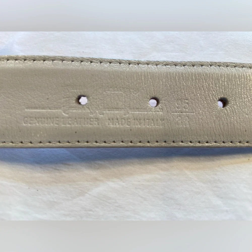 Alessandro Albanese Light‎ pink and White Leather belt strap size 46” long